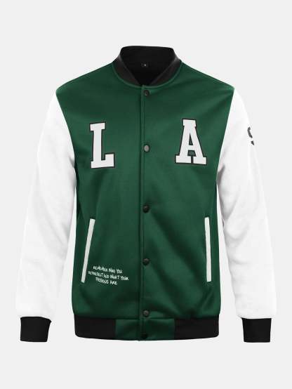 LA Print Baseball Jacket-Mitchell Shoes