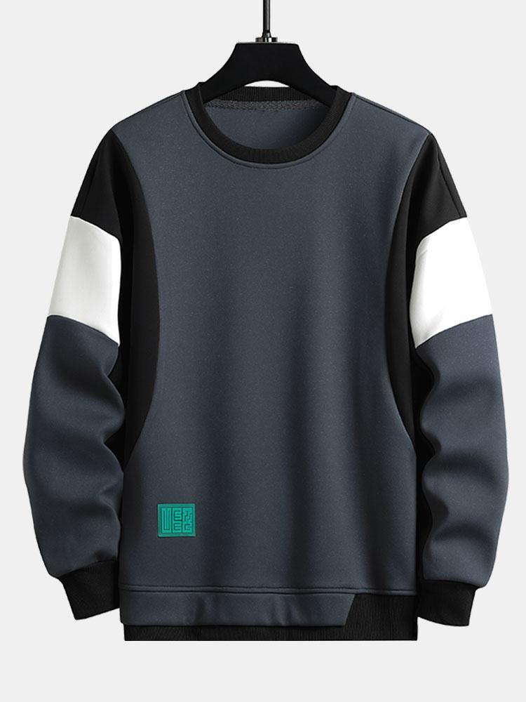 Color Block Patchwork Sweatshirt-Mitchell Shoes