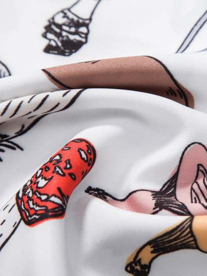 Mushroom Print Button Up Shirt-Mitchell Shoes