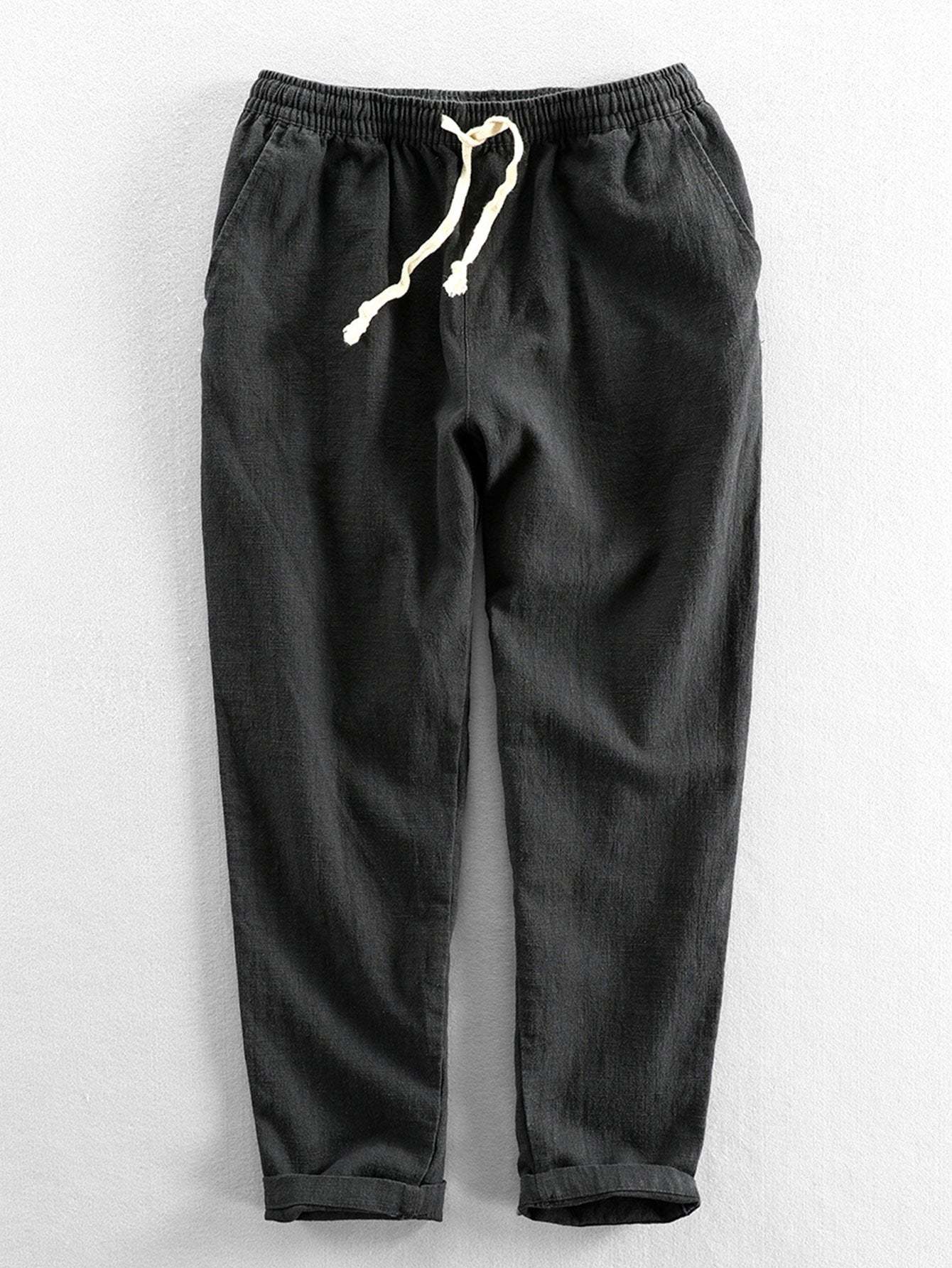Linen Cotton Blend Cropped Pants-Mitchell Shoes