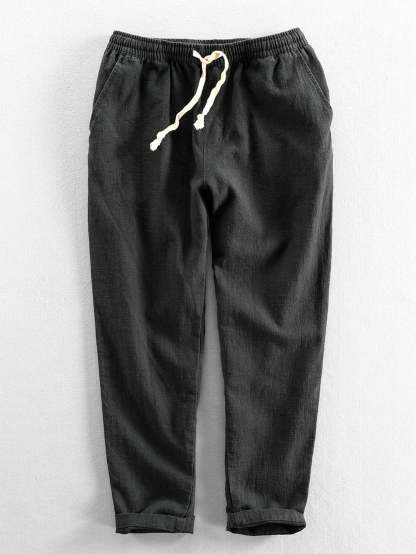 Linen Cotton Blend Cropped Pants-Mitchell Shoes