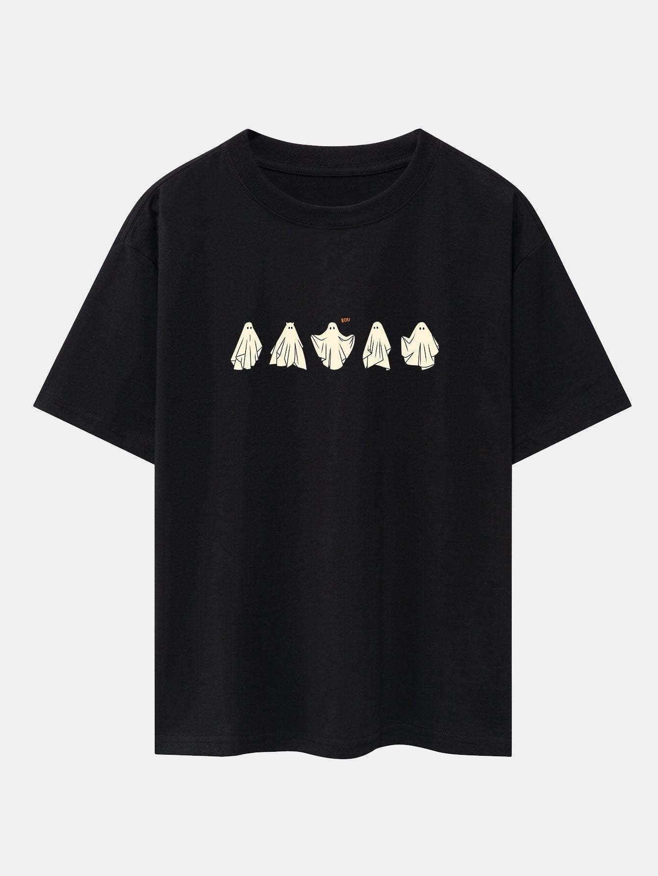 Ghost Print Heavy Weight Drop Shoulder Oversize T-Shirt-Mitchell Shoes