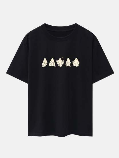Ghost Print Heavy Weight Drop Shoulder Oversize T-Shirt-Mitchell Shoes