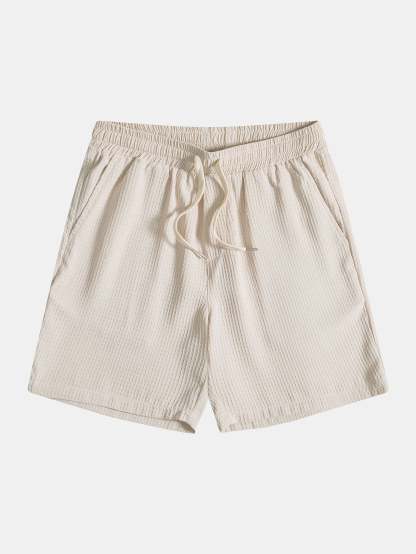 Waffle Drawstring Shorts-Mitchell Shoes