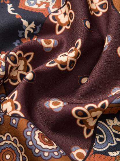 Paisley Patchwork Print Button Up Shirt & Corduroy Shorts-Mitchell Shoes