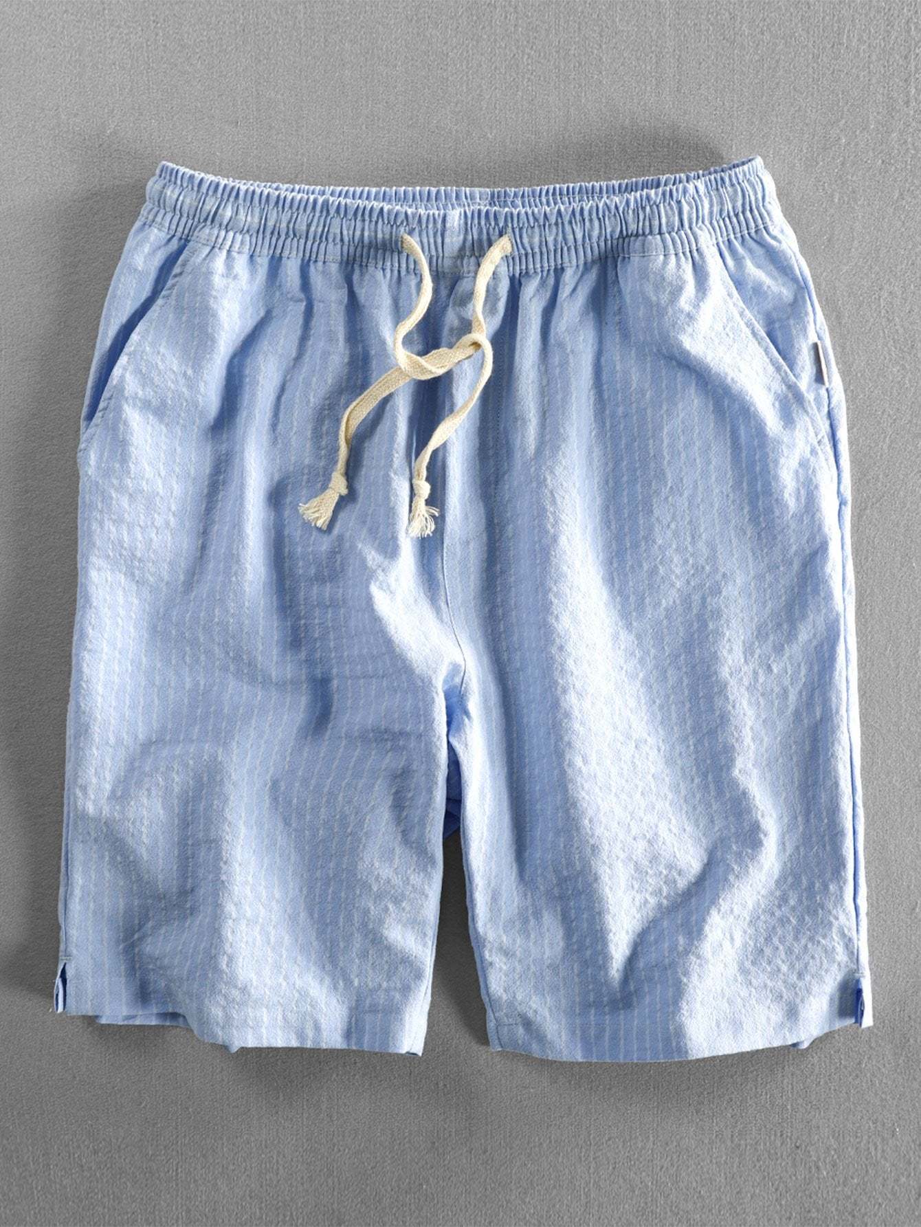 Cotton Drawstring Striped Shorts-Mitchell Shoes