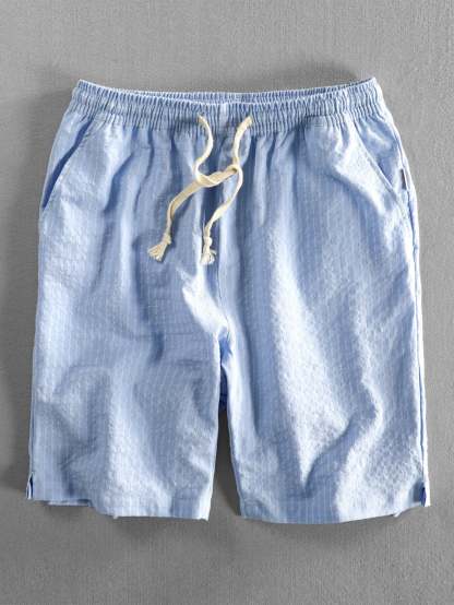 Cotton Drawstring Striped Shorts-Mitchell Shoes
