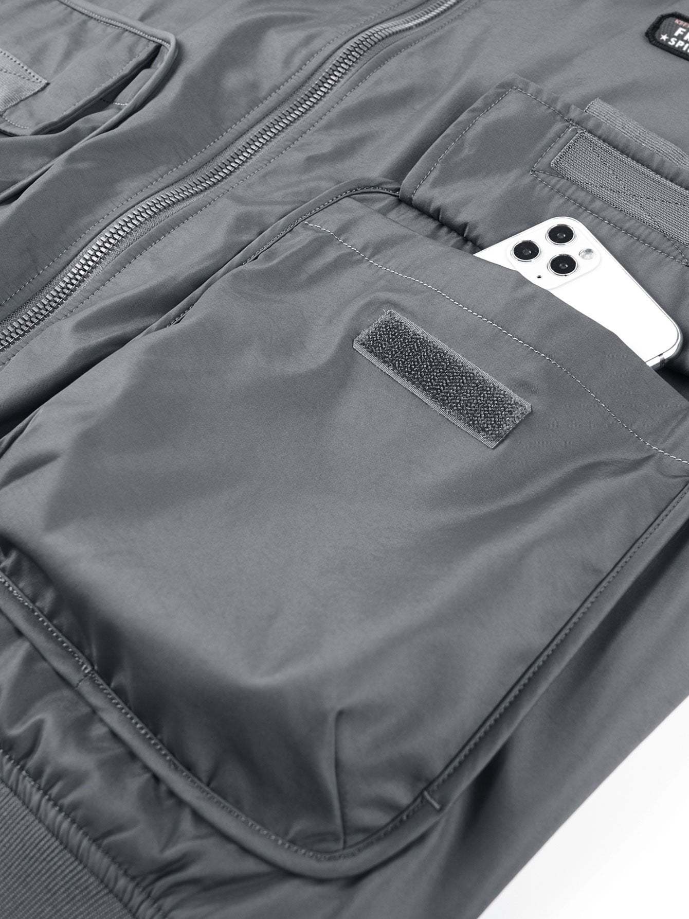 Multi Pockets Bomber Jacket-Mitchell Shoes