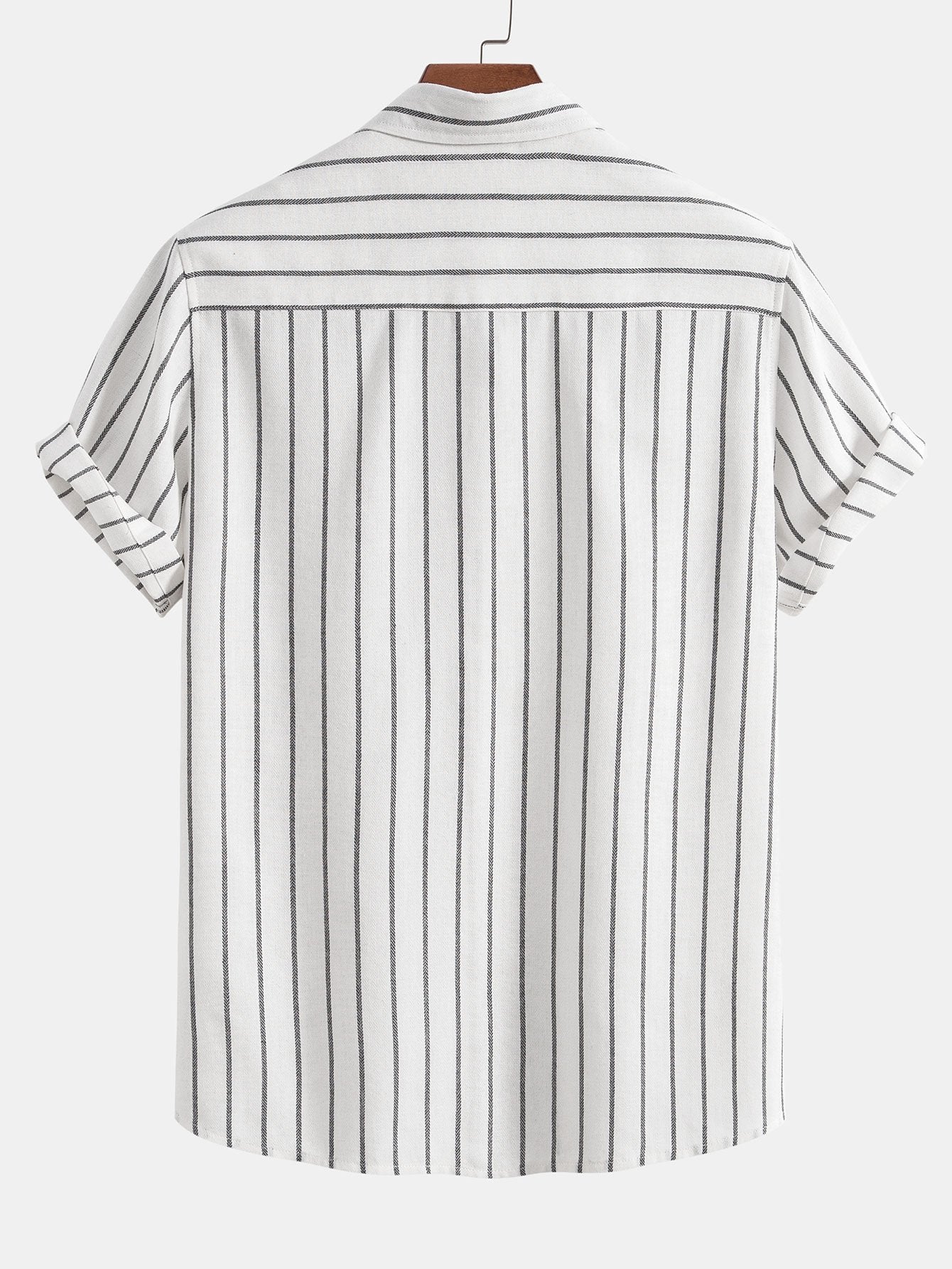 Cotton Blend Striped Button Up Shirt-Mitchell Shoes