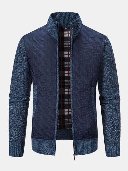 Quilted Jacquard Zip Up Sweater-Mitchell Shoes