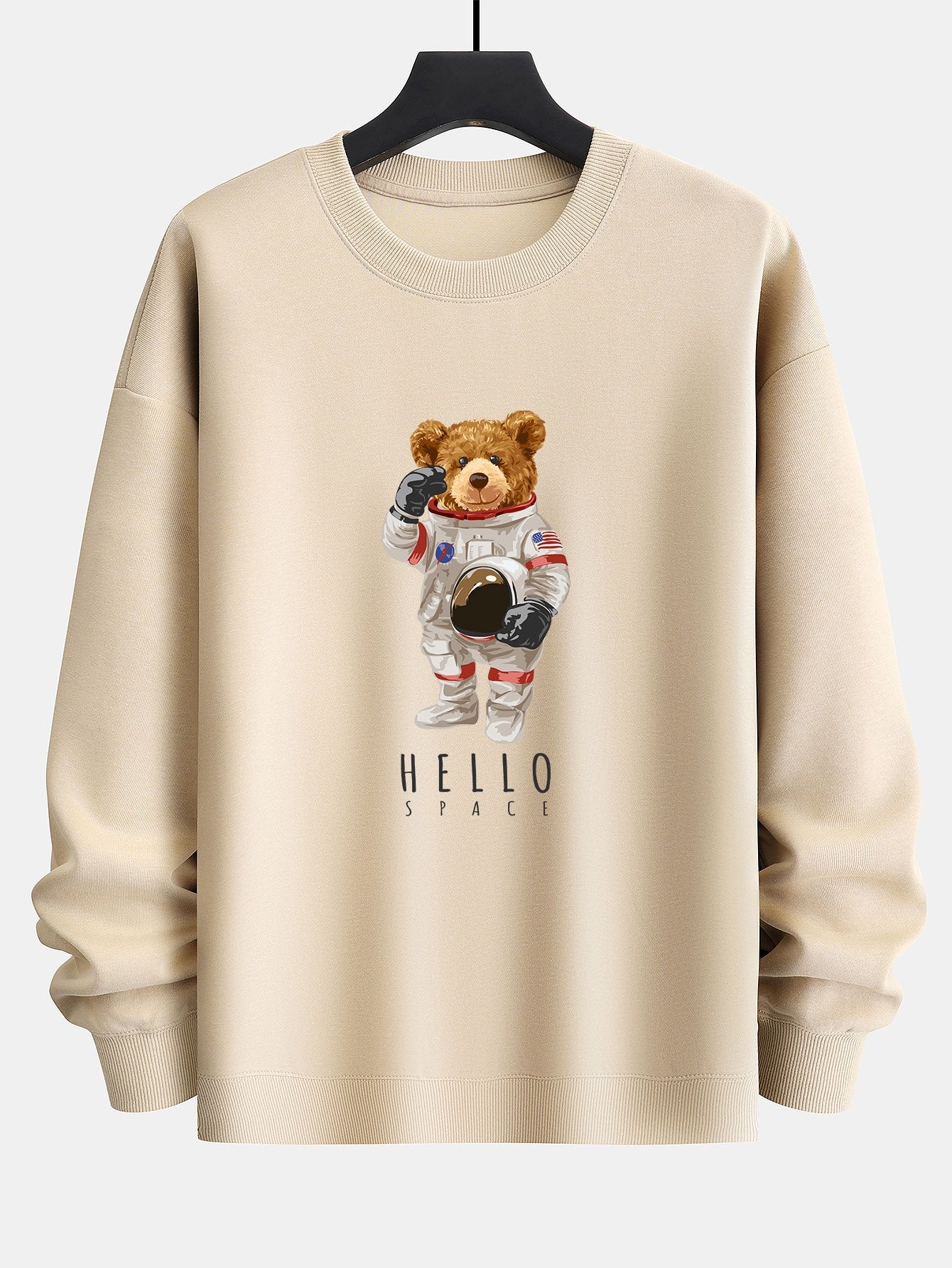 Astronaut Bear Print Relax Fit Sweatshirt-Mitchell Shoes