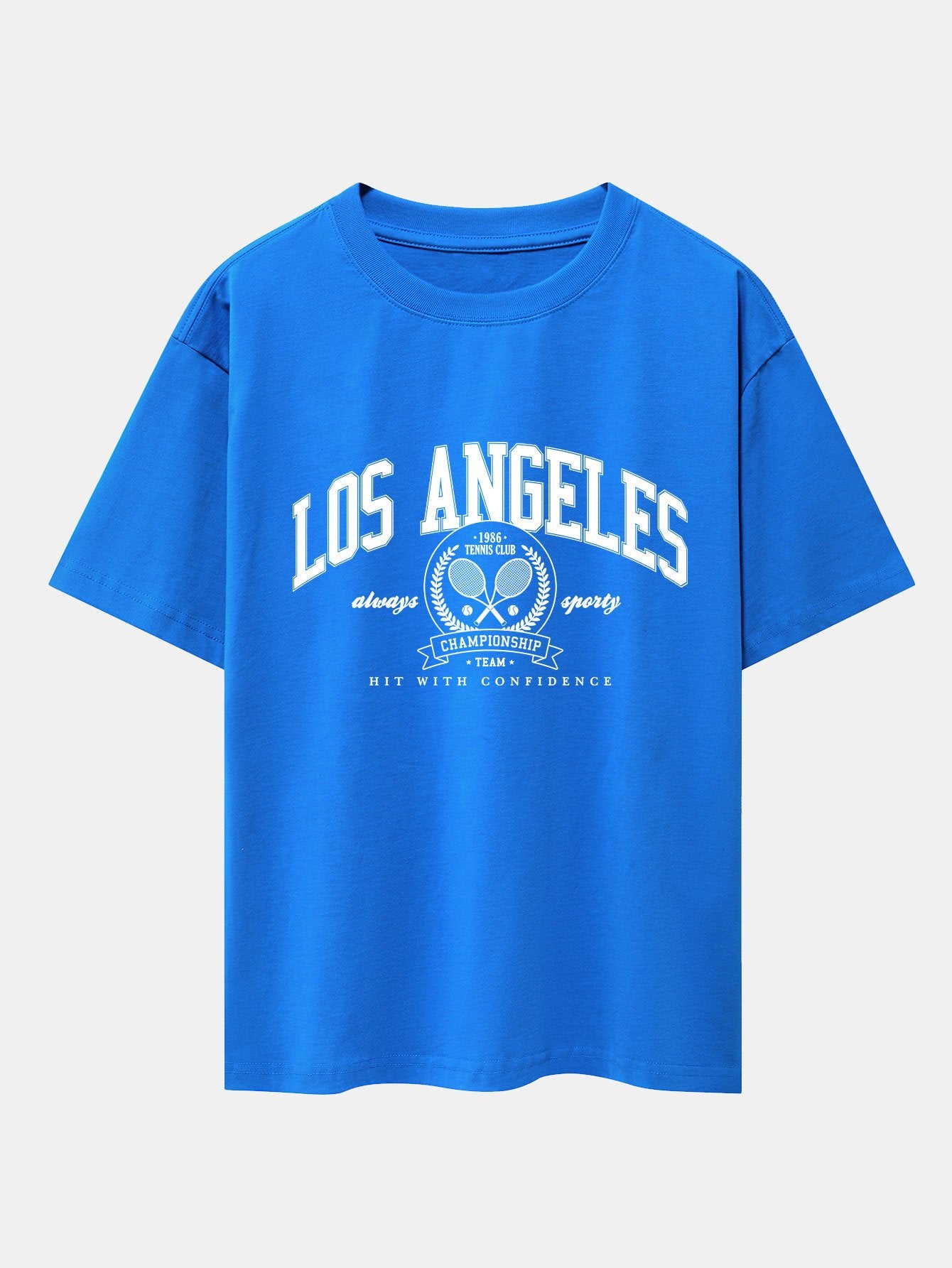 Los Angeles Tennis Print Drop Shoulder Oversize T-Shirt-Mitchell Shoes