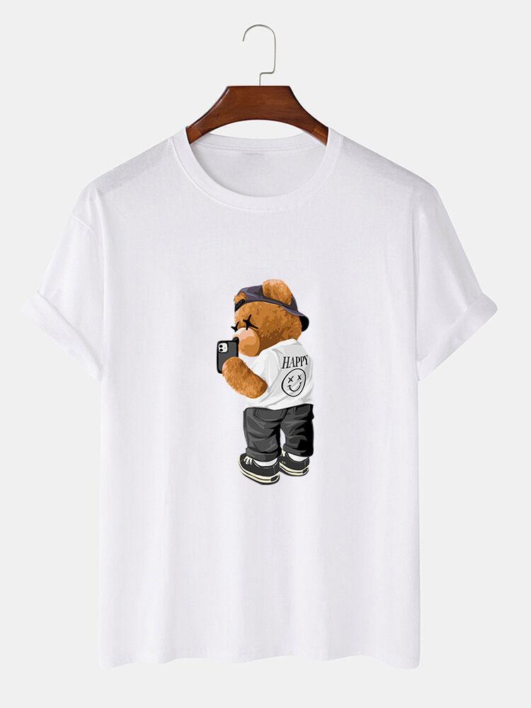 Selfie Bear Print Print T-Shirt-Mitchell Shoes
