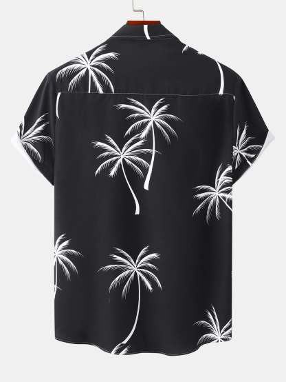 Tropical Leaf Print Button Up Shirt-Mitchell Shoes