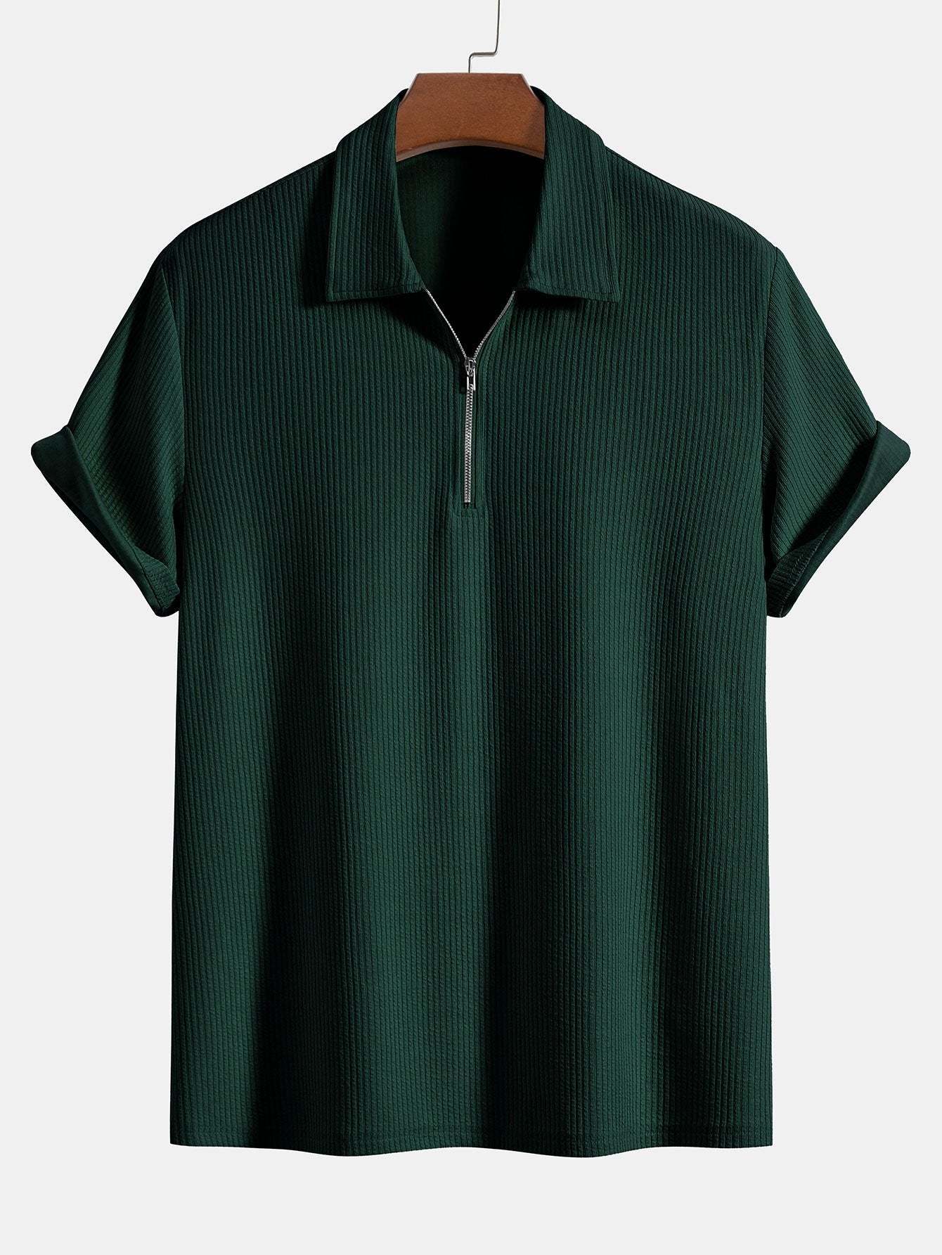 Knitted Ribbed Zip Polo-Mitchell Shoes