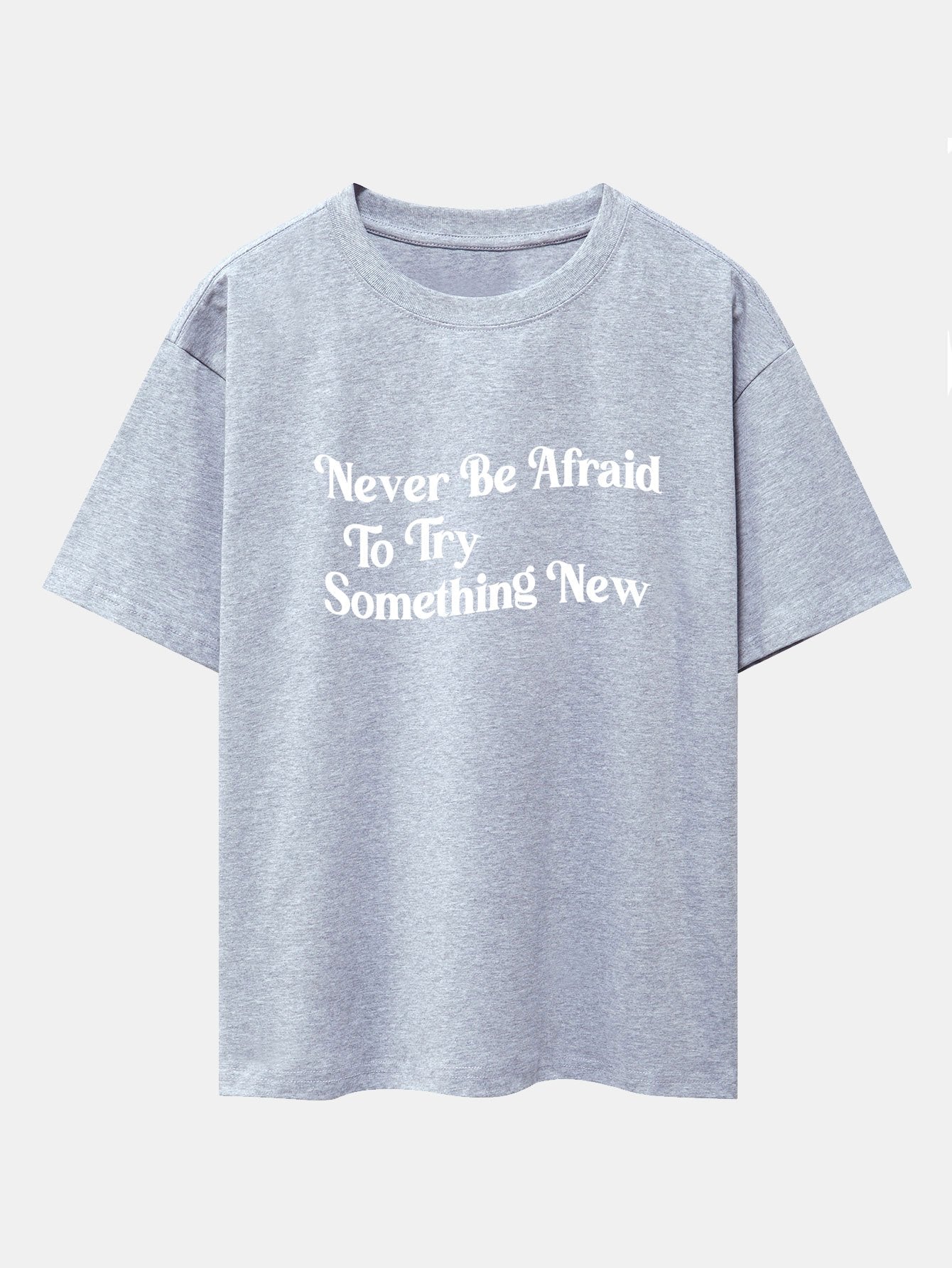 Slogan Print Drop Shoulder Oversize T-Shirt-Mitchell Shoes