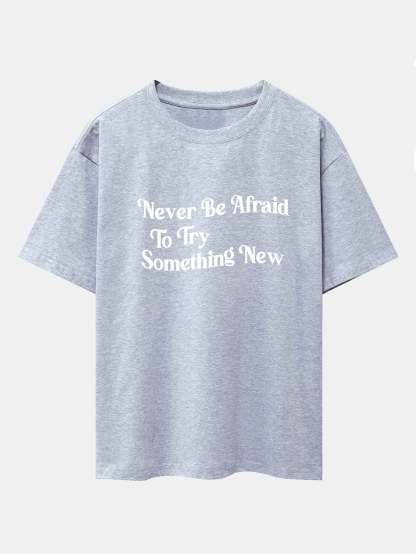 Slogan Print Drop Shoulder Oversize T-Shirt-Mitchell Shoes