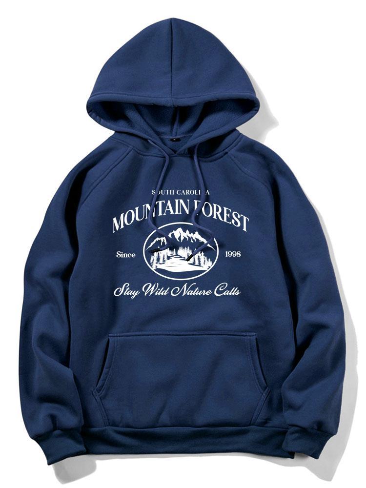 Mountain Slogan Print Hoodie-Mitchell Shoes