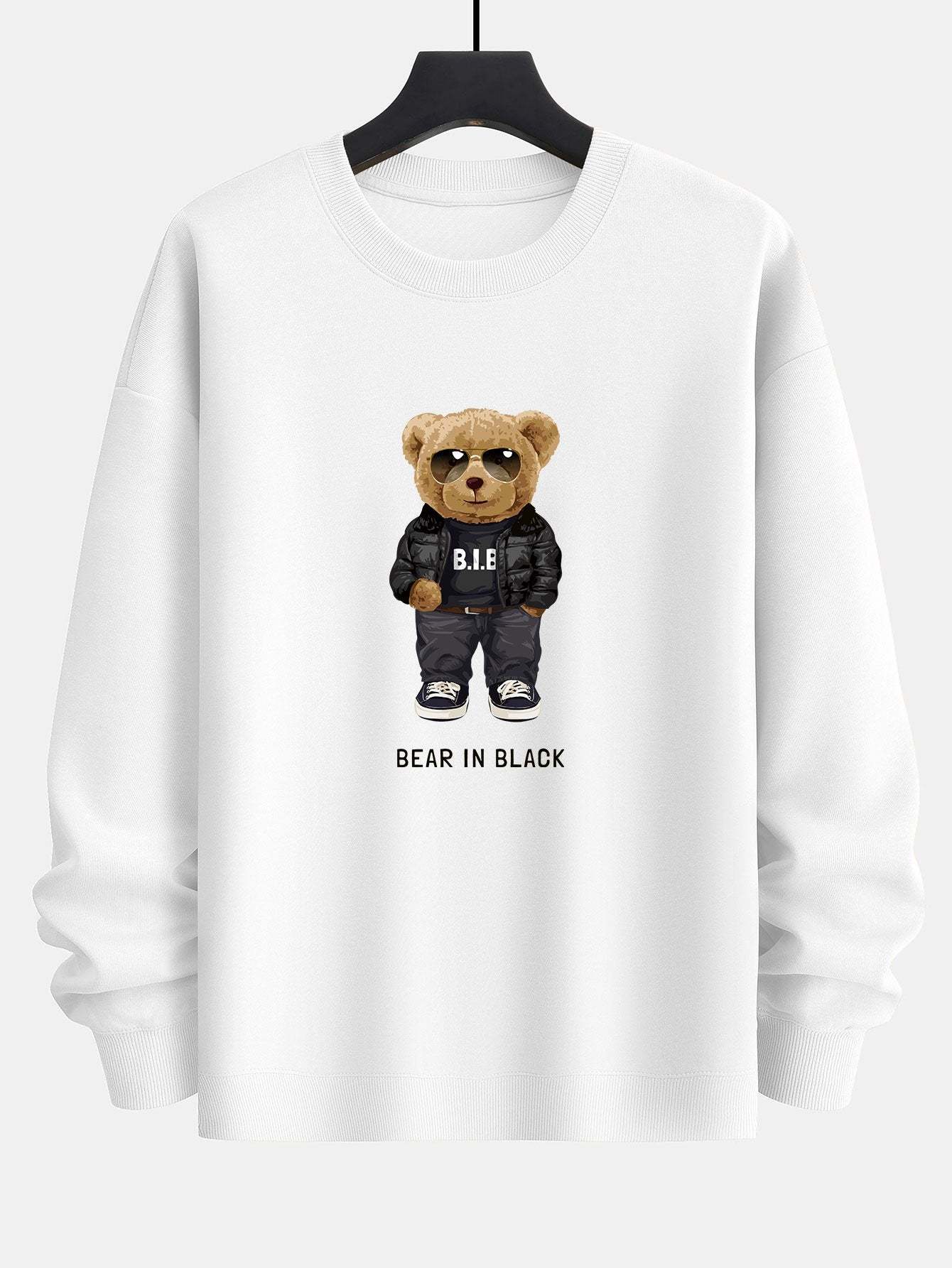 Bear In Black Print Relax Fit Sweatshirt-Mitchell Shoes