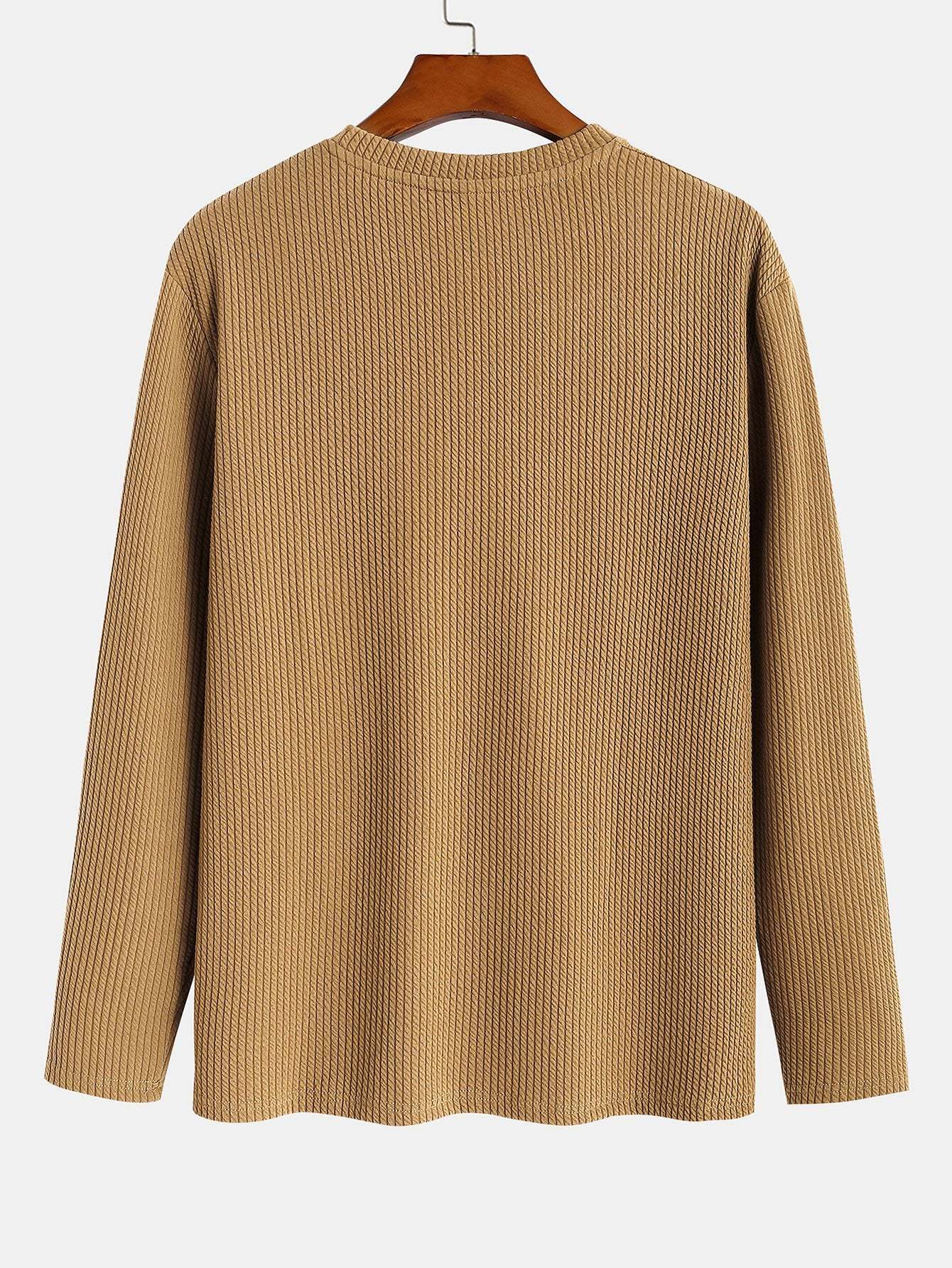 Long Sleeved Muscle Fit Ribbed T-Shirt-Mitchell Shoes