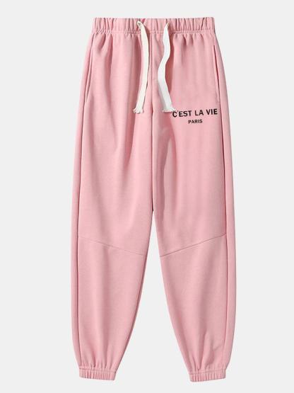 Paris Print Cotton Blend Jogger Pants-Mitchell Shoes