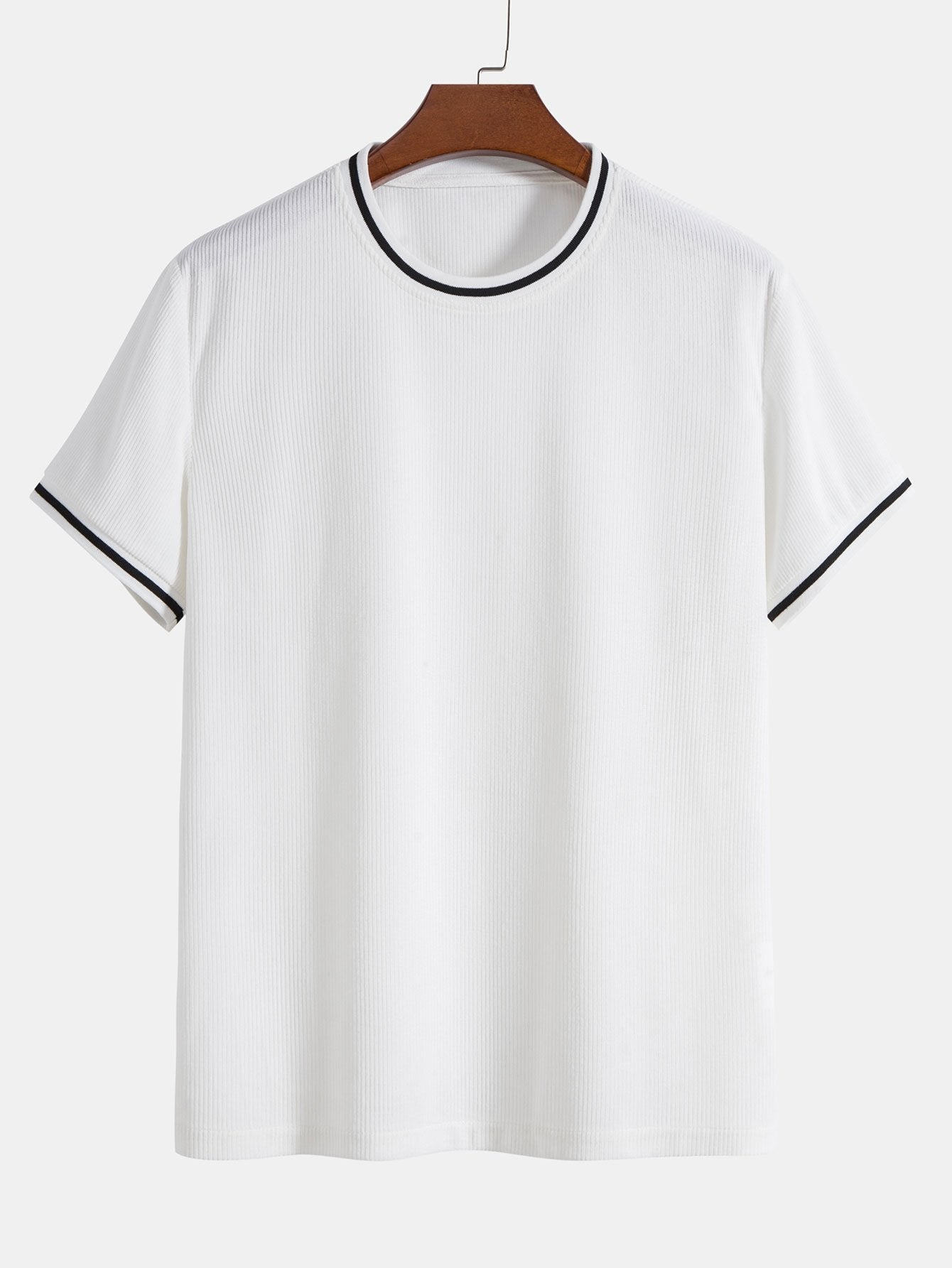 Short Sleeve Stretch Corduroy Ringer T-Shirt & Corduroy Shorts-Mitchell Shoes