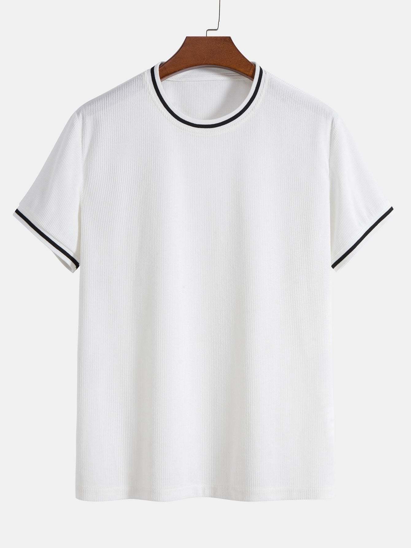 Short Sleeve Stretch Corduroy Ringer T-Shirt & Corduroy Shorts-Mitchell Shoes