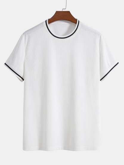 Short Sleeve Stretch Corduroy Ringer T-Shirt & Corduroy Shorts-Mitchell Shoes