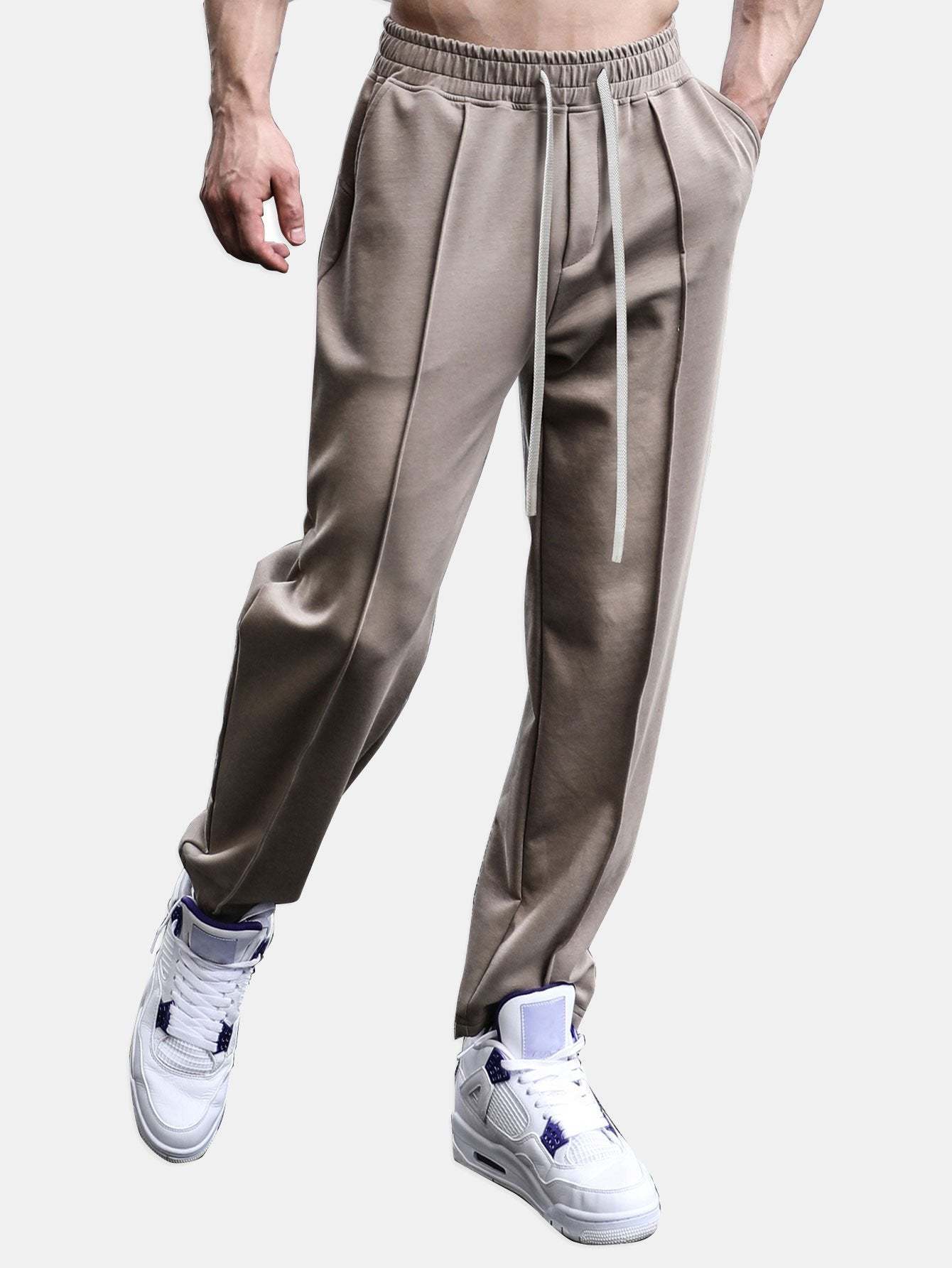 Tapered Jogger Pants With Pintuck-Mitchell Shoes