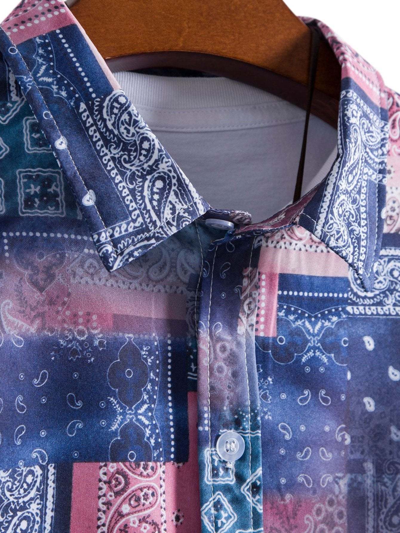 Paisley Bandana Print Button Up Shirt-Mitchell Shoes