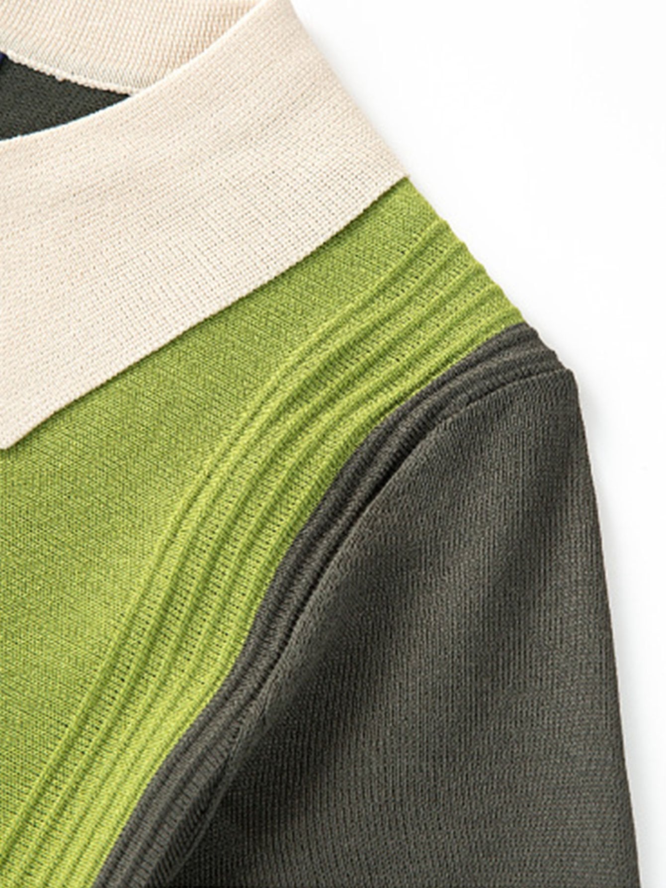 Striped Short Sleeve Color Block Sweater Polo-Mitchell Shoes