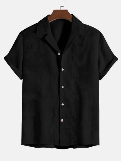 Waffle Revere Collar Shirt & Shorts-Mitchell Shoes