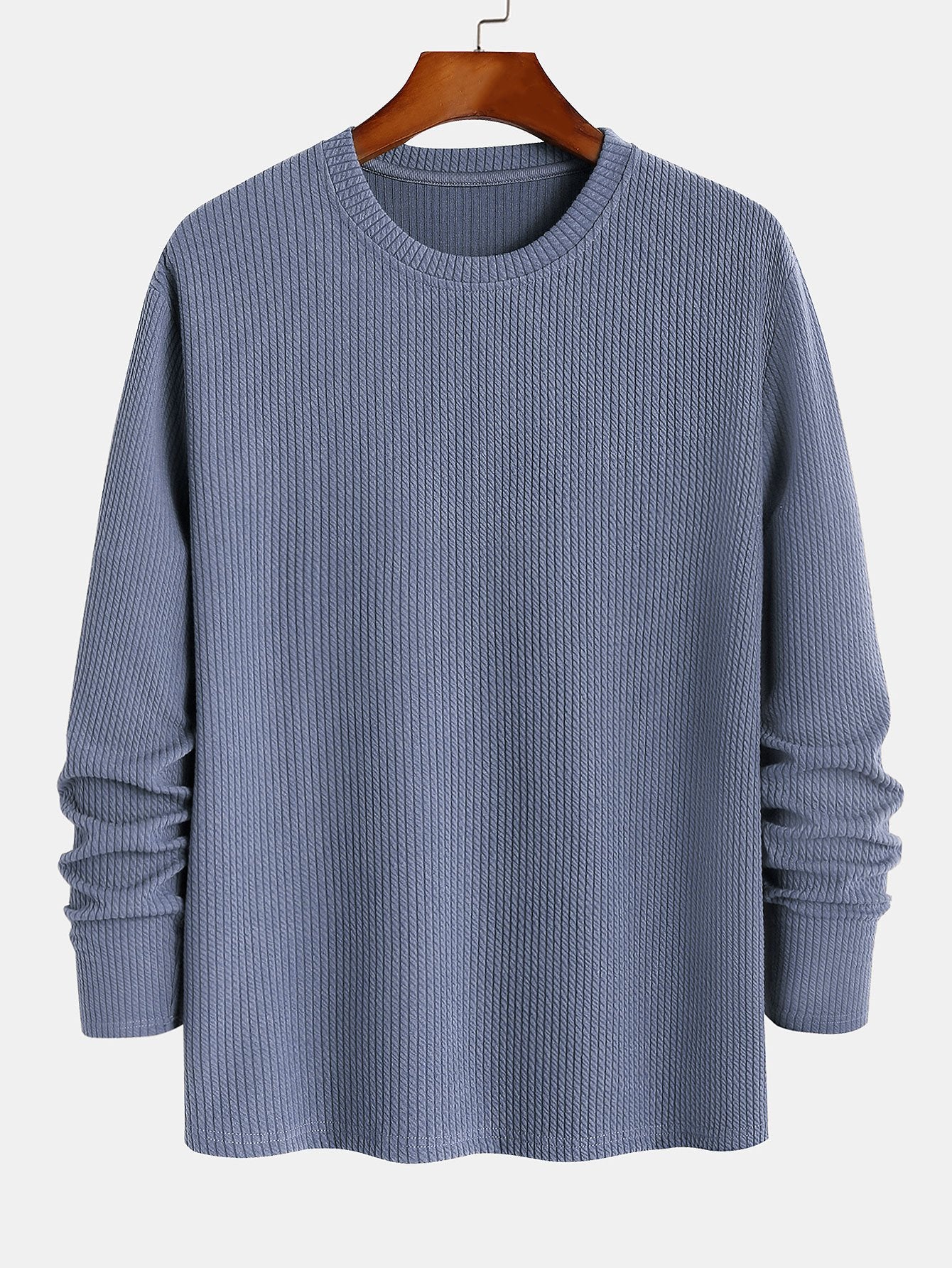 Long Sleeved Muscle Fit Ribbed T-Shirt-Mitchell Shoes