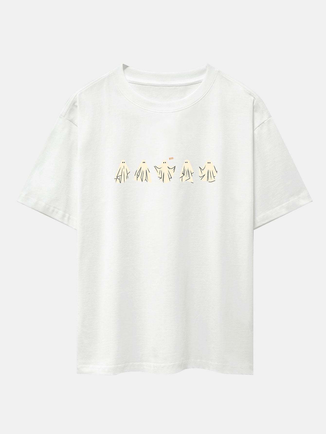 Ghost Print Heavy Weight Drop Shoulder Oversize T-Shirt-Mitchell Shoes