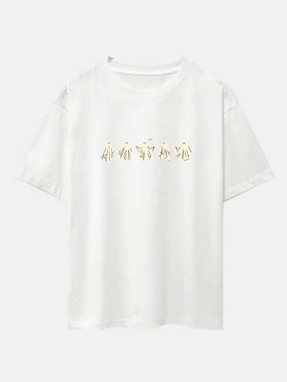Ghost Print Heavy Weight Drop Shoulder Oversize T-Shirt-Mitchell Shoes