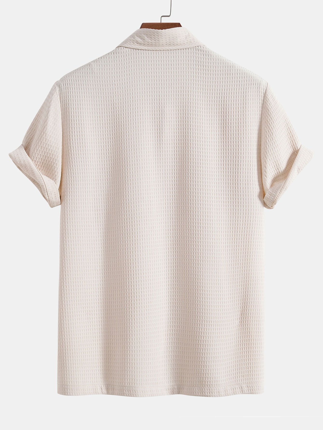 Waffle Polo Collar Shirt With Pocket-Mitchell Shoes