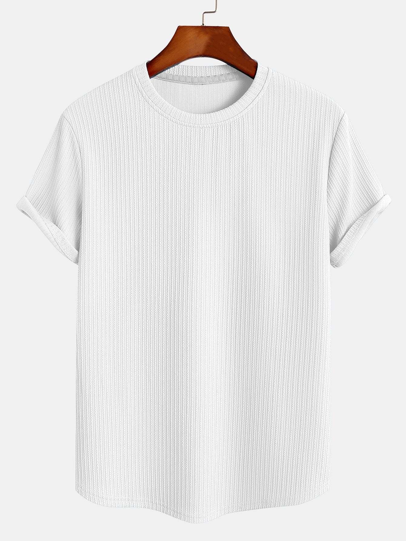 Muscle Fit Arc Hem Ribbed T-Shirt-Mitchell Shoes