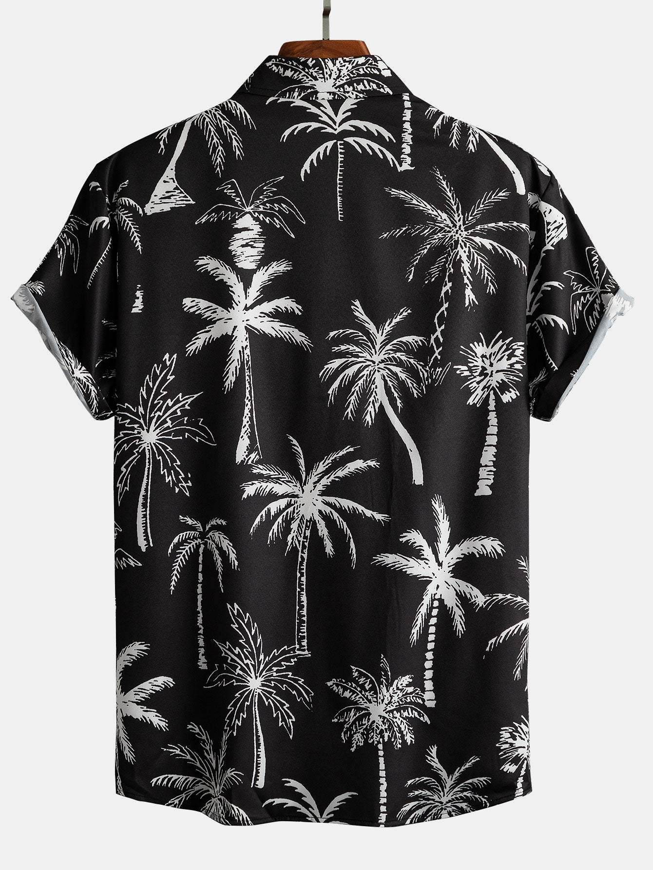 Palm Tree Print Button Up Shirt-Mitchell Shoes