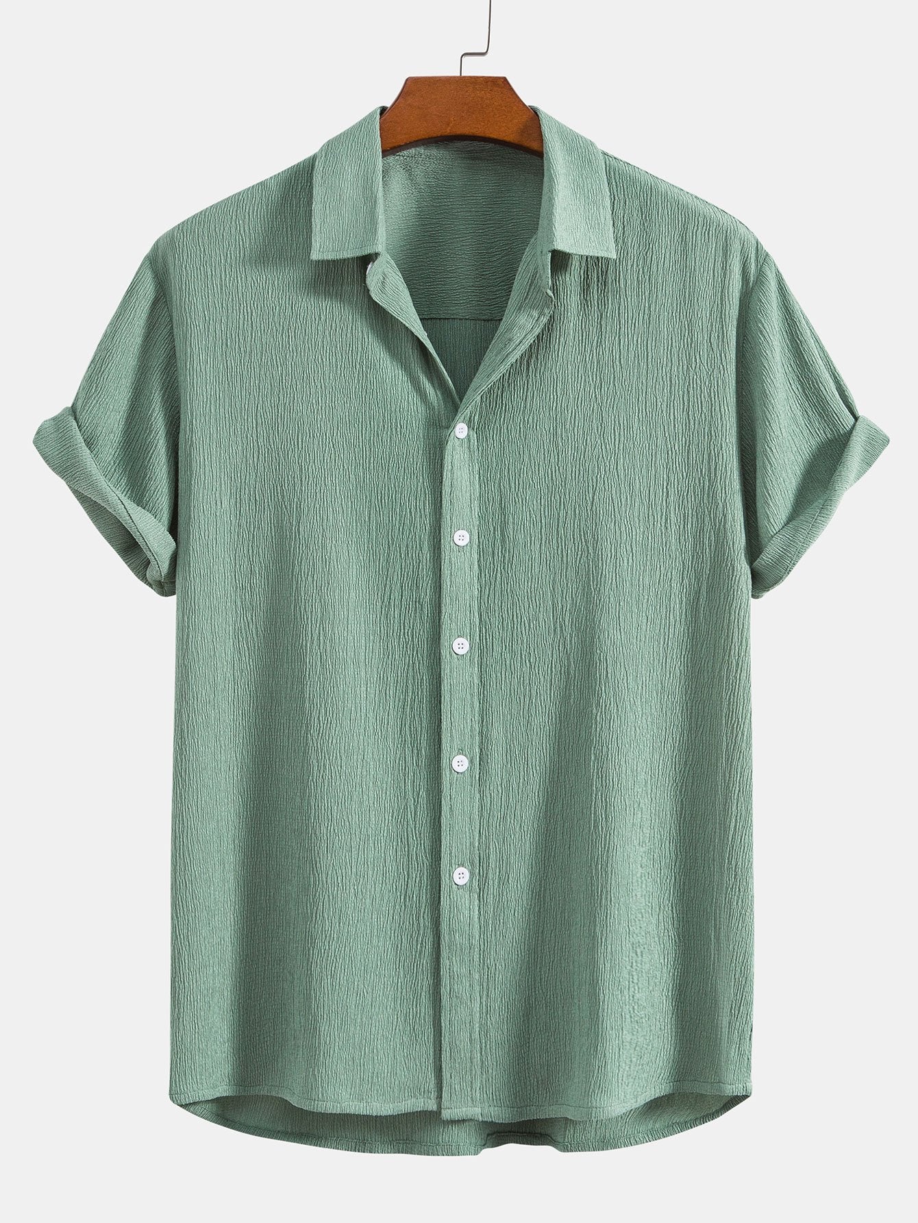 Wrinkled Textured Button Up Shirt-Mitchell Shoes