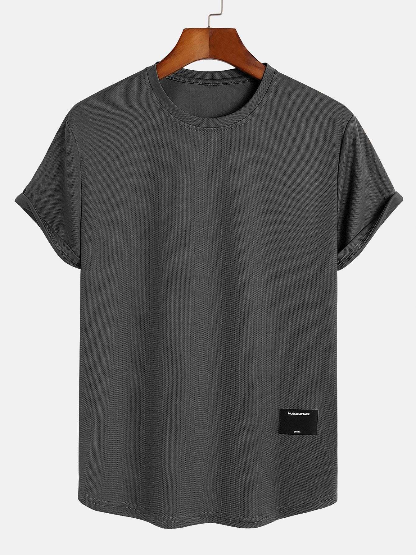 Muscle Fit Arc Hem Mesh T-Shirt-Mitchell Shoes
