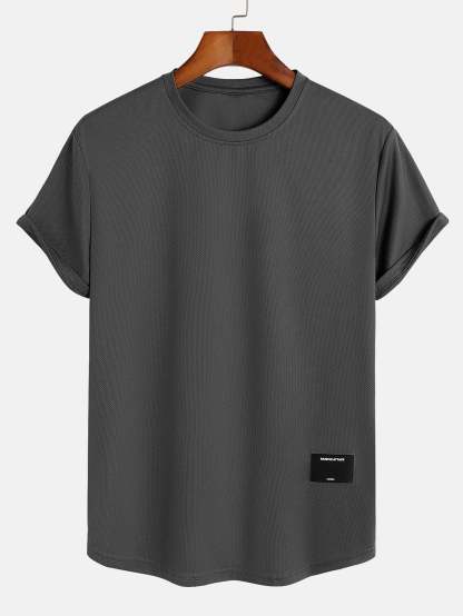 Muscle Fit Arc Hem Mesh T-Shirt-Mitchell Shoes