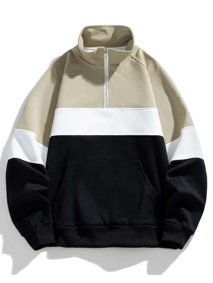 Color Block Quarter Zip Sweatshirt-Mitchell Shoes