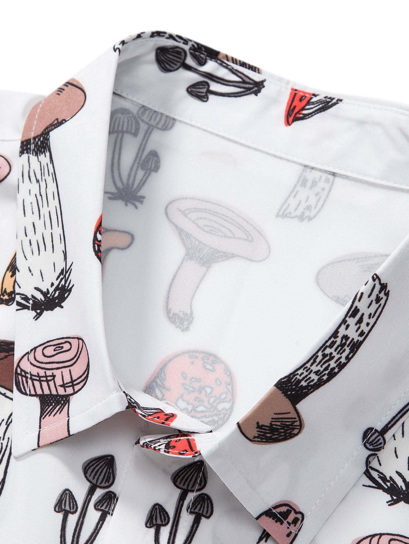 Mushroom Print Button Up Shirt-Mitchell Shoes