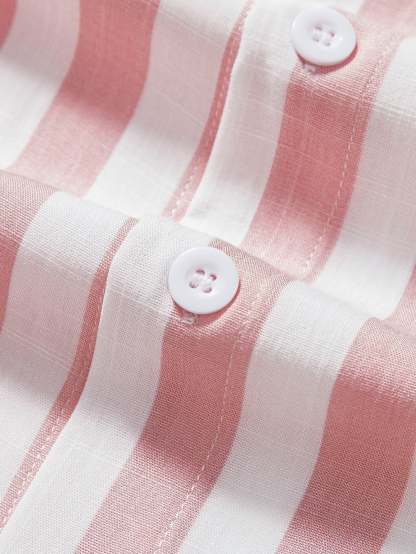 Striped Stand Collar Shirt & Swim Shorts-Mitchell Shoes