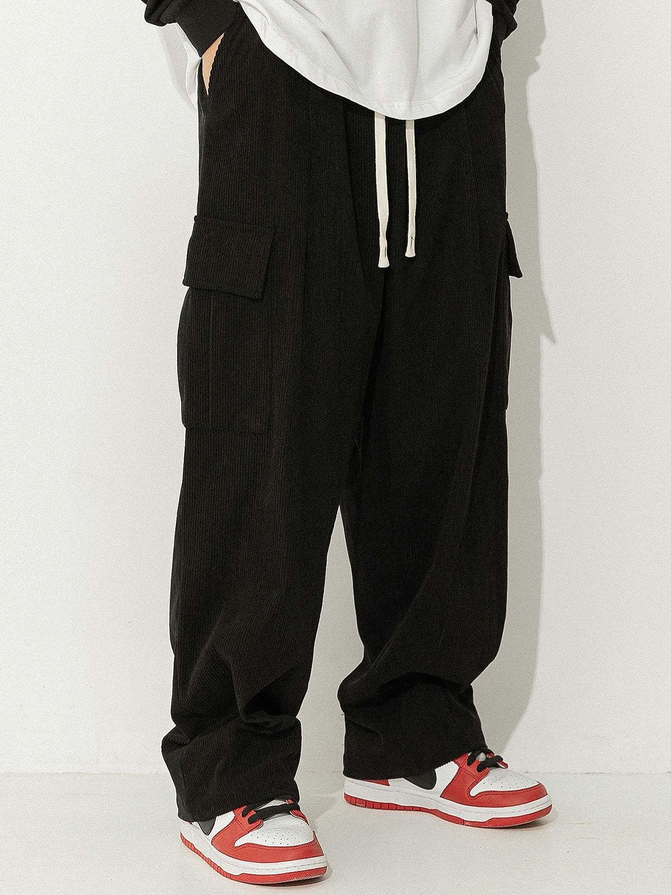 Loose Fit Corduroy Cargo Pants-Mitchell Shoes
