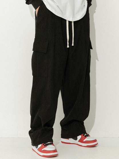 Loose Fit Corduroy Cargo Pants-Mitchell Shoes