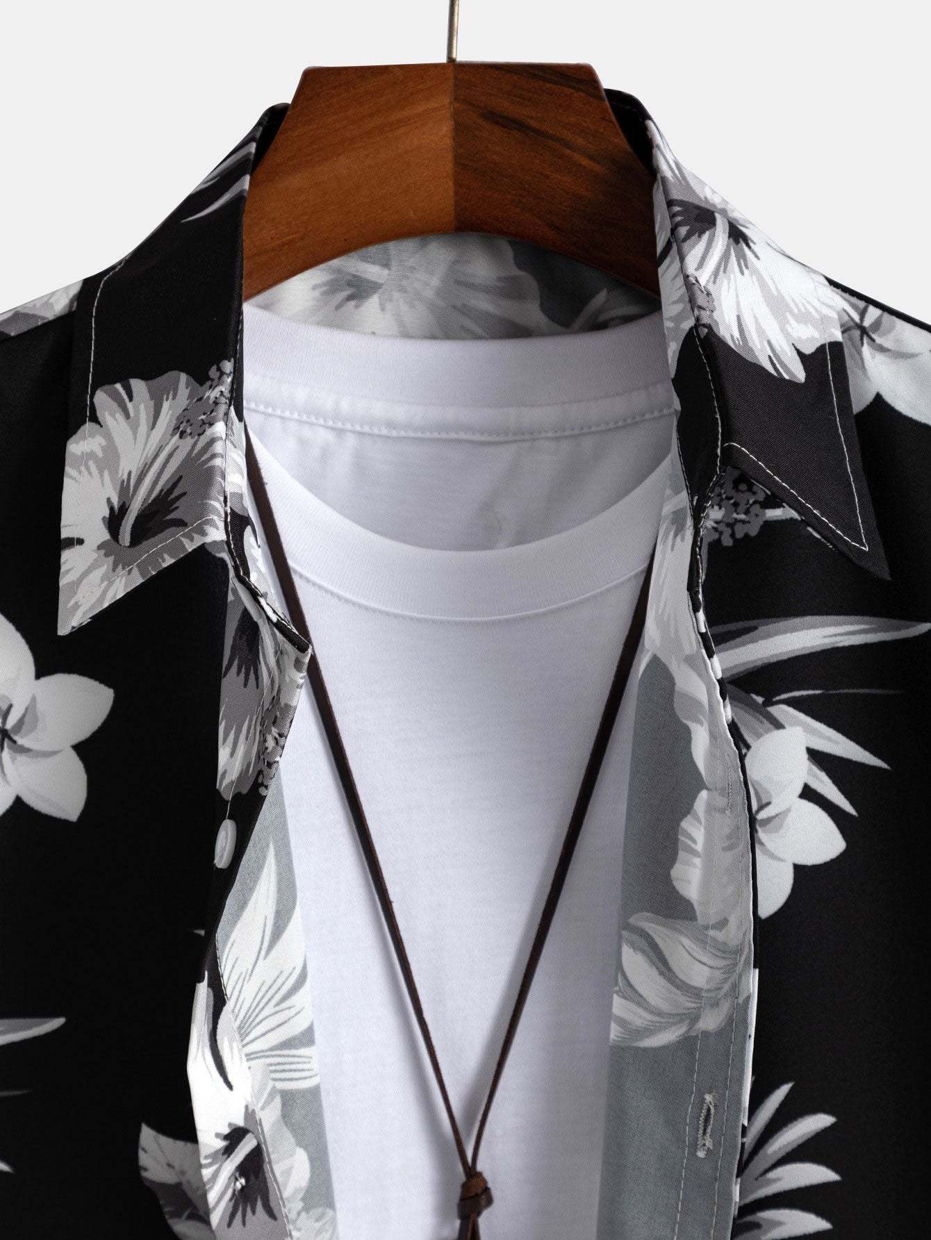 Tropical Floral Print Button Up Shirt & Linen Cotton Blend Cropped Pants-Mitchell Shoes