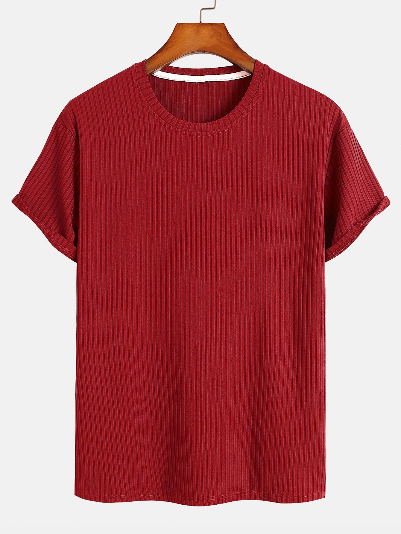 Basic Slim Fit Ribbed T-Shirt-Mitchell Shoes