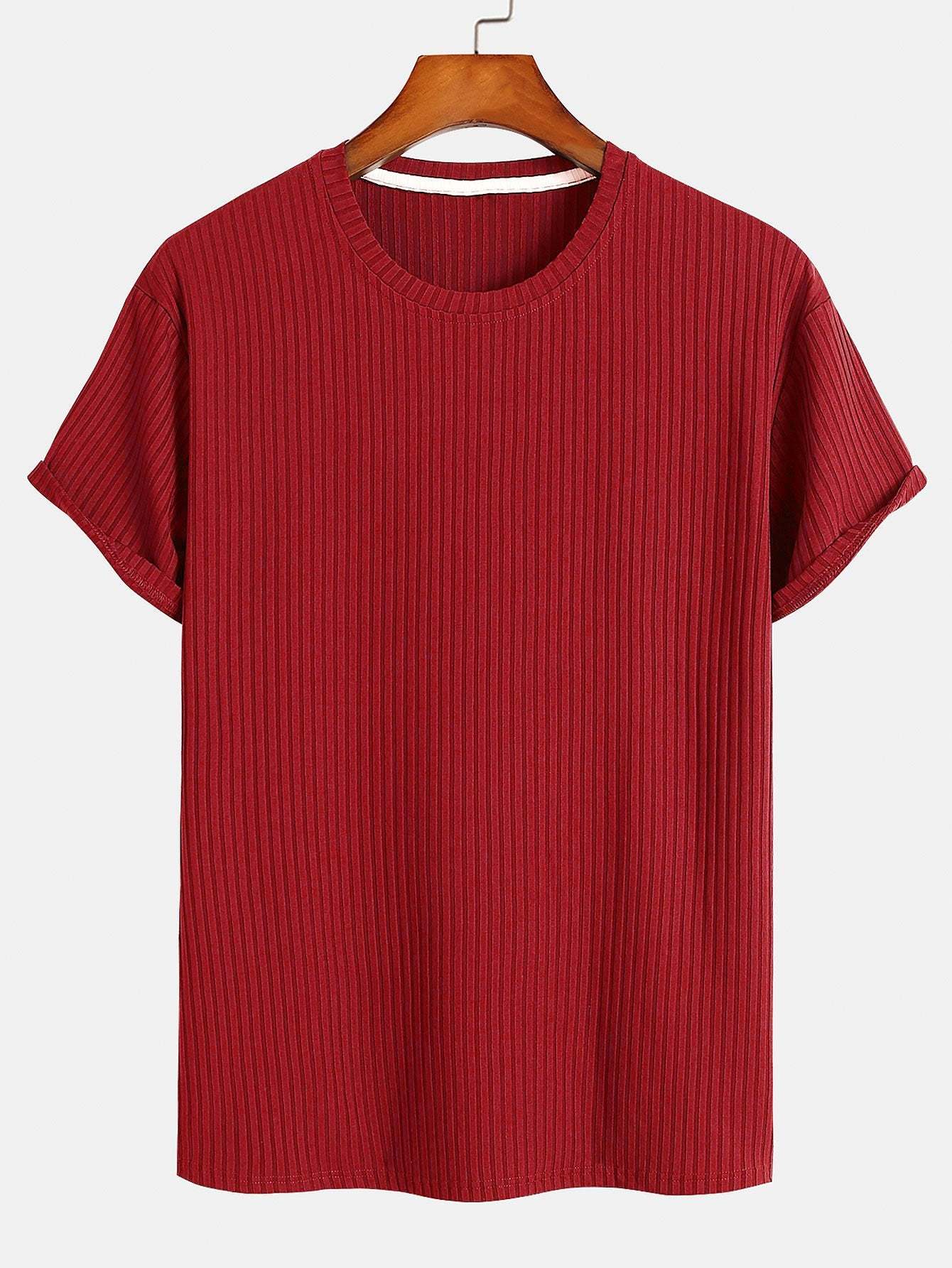 Basic Slim Fit Ribbed T-Shirt-Mitchell Shoes