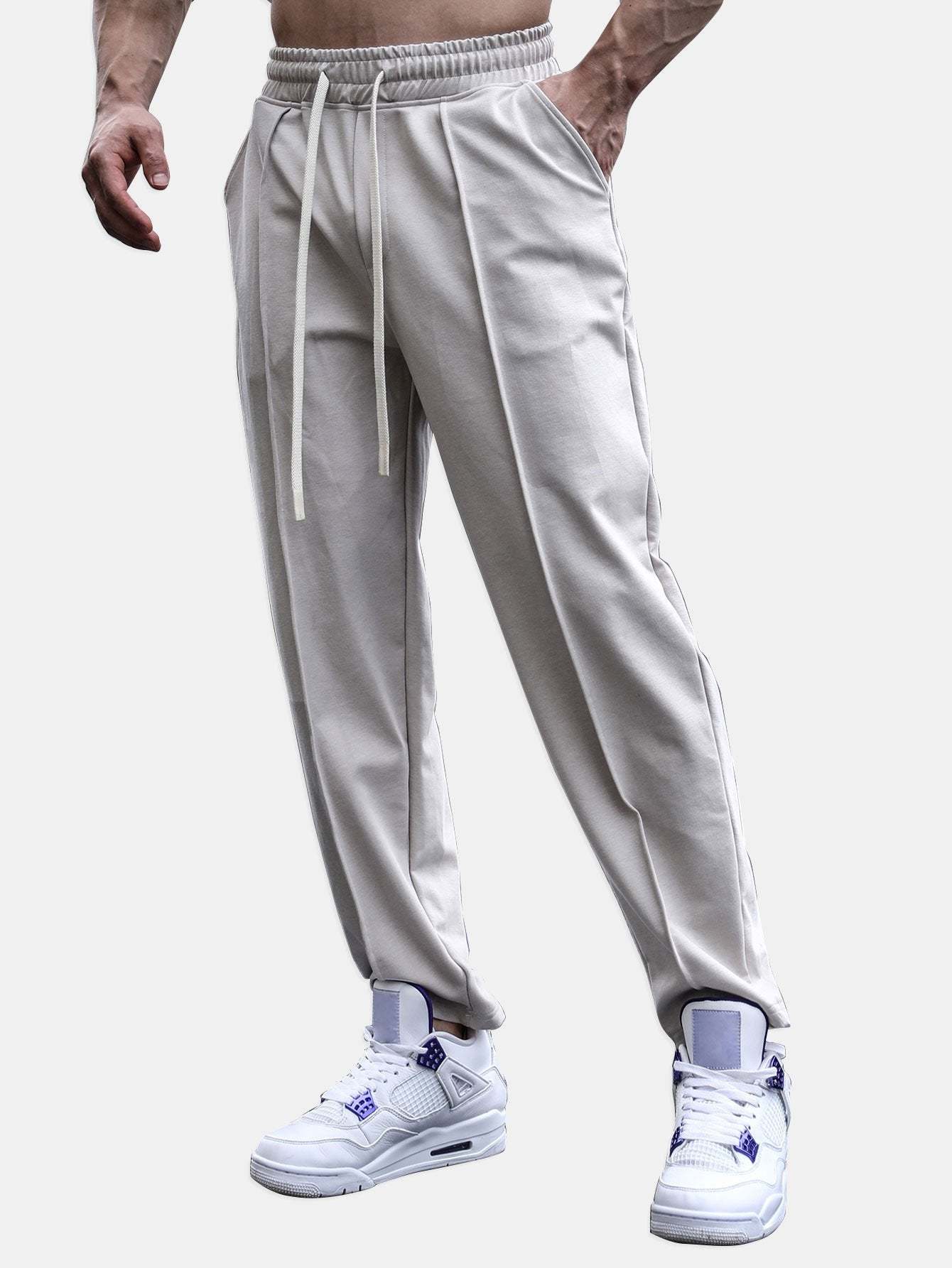 Tapered Jogger Pants With Pintuck-Mitchell Shoes